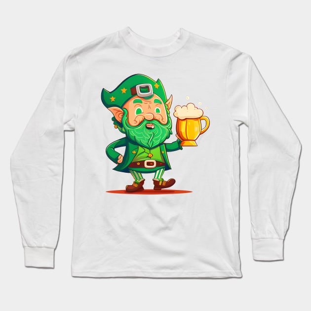 St Patricks Day Leprechauns Beer With Me I'm Irish Long Sleeve T-Shirt by Johnathan Allen Wilson